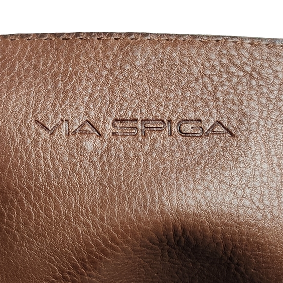 Via Spiga Georgia Over the Knee Leather Thigh Boots Tobacco Brown Women's Size 8 - Picture 11 of 16